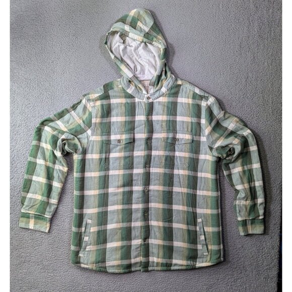 Carbon 2 Cobalt Hooded Shirt Jacket Large Sherpa Fleece Lined Hoodie Shacket - Picture 1 of 12